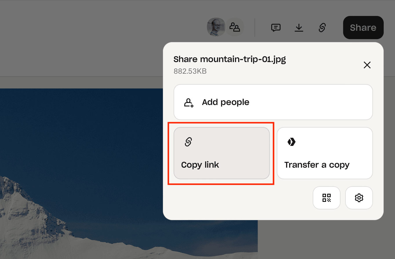 Embed image from Dropbox