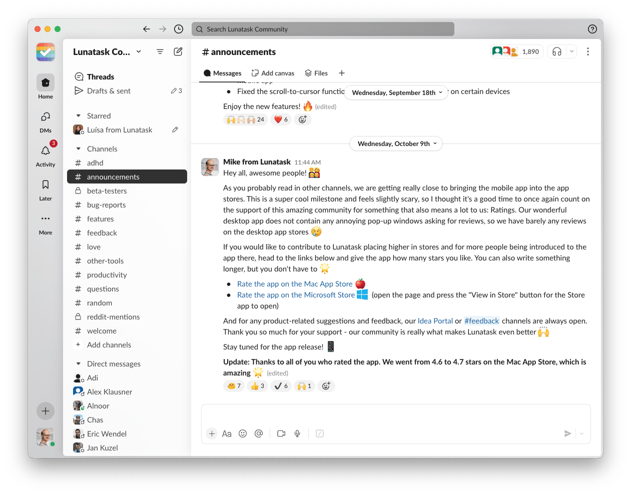 Slack community