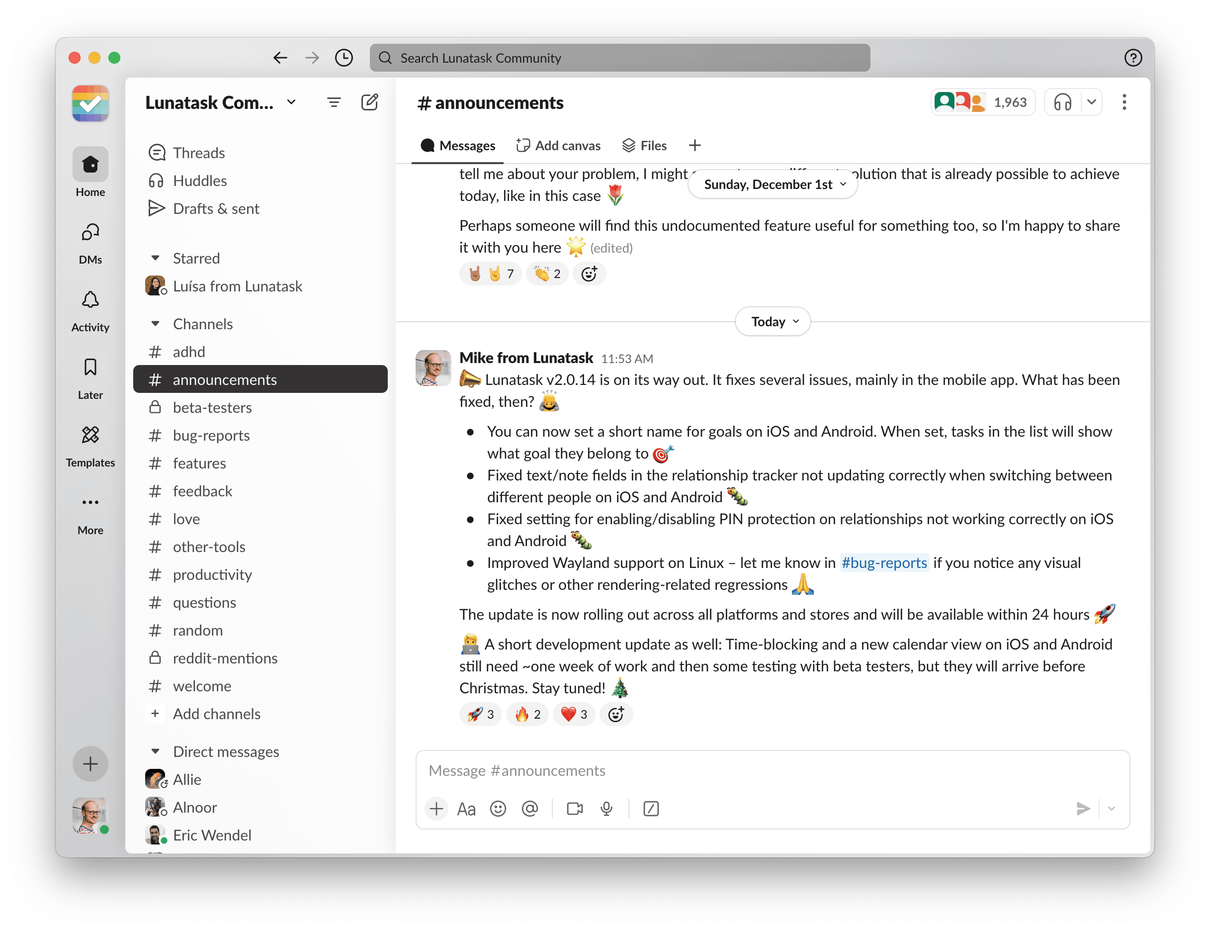 Slack community